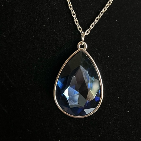 Blue stone Jewelry Set, Necklace, Earrings and Cocktail Ring - Picture 2 of 15